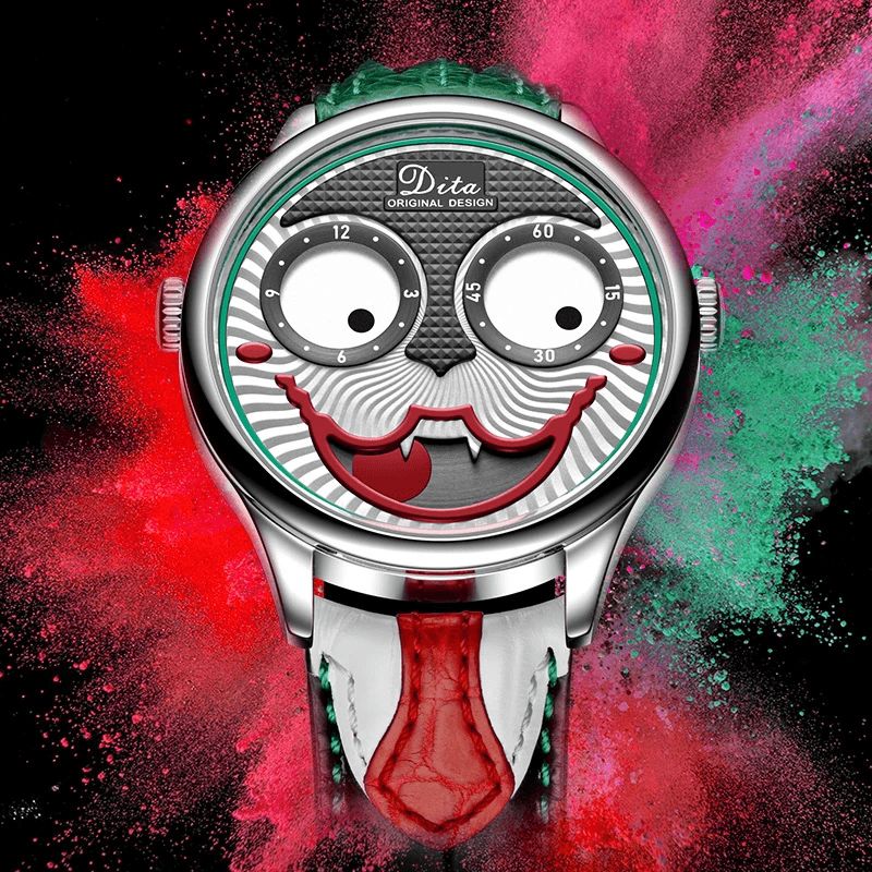 Moda Kreatywny Joker Dial Skóra / Pasek Ze Stali Nierdzewnej Osobowość Alloy Męskie Zegarek Kwarcowy