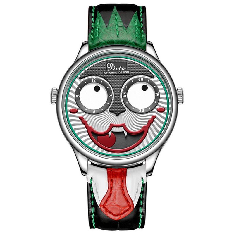 Moda Kreatywny Joker Dial Skóra / Pasek Ze Stali Nierdzewnej Osobowość Alloy Męskie Zegarek Kwarcowy