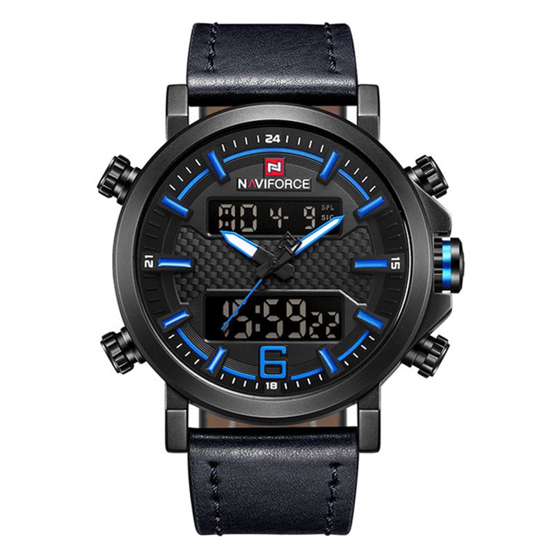 Naviforce 9135 Podwójny Wyświetlacz Cyfrowy Zegarek Luminous Display Kalendarz Alarmowy Outdoor Sport Watch