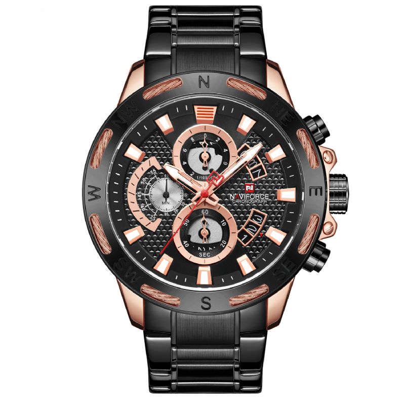 Naviforce 9165 Chronograph Business Style Męskie Zegarek Luminous Display Quartz Watch