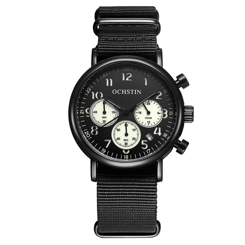 Ochstin Gq081A Chronograph Codzienne Style Męski Zegarek Na Rękę Zegarek Kwarcowy Z Prawdziwej Skóry