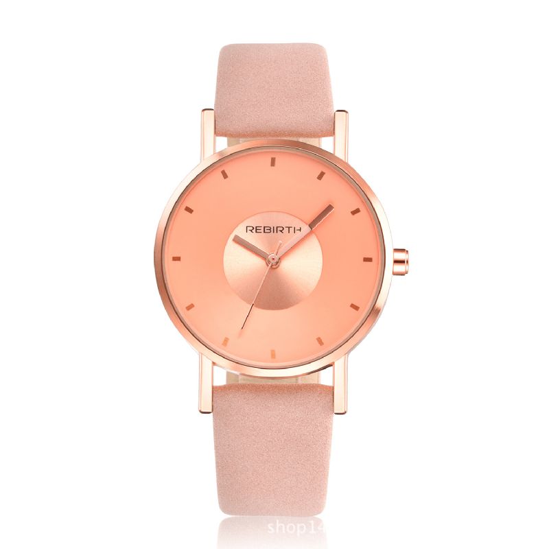 Rebirth Re055 Rose Gold Case Damskie Wrist Zegarek Codzienne Style Prezent Skórzany Pasek Zegarki Kwarcowe