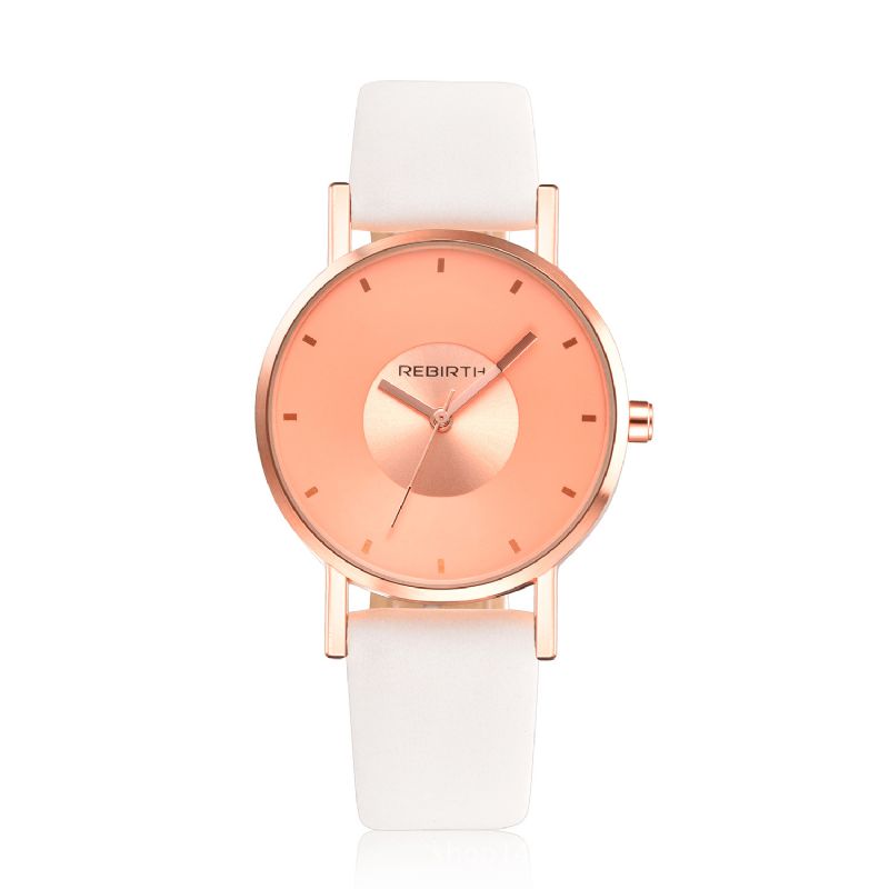 Rebirth Re055 Rose Gold Case Damskie Wrist Zegarek Codzienne Style Prezent Skórzany Pasek Zegarki Kwarcowe