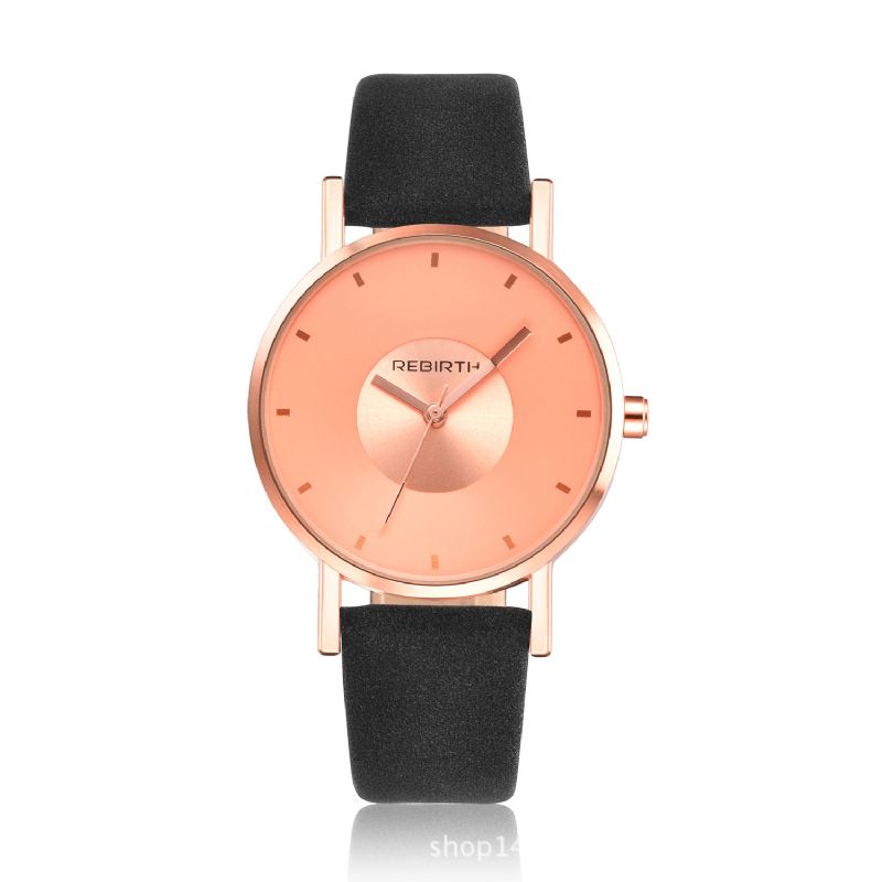 Rebirth Re055 Rose Gold Case Damskie Wrist Zegarek Codzienne Style Prezent Skórzany Pasek Zegarki Kwarcowe