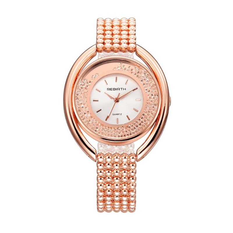 Rebirth Re079 Moda Damskie Quartz Zegarek Ladies Luxury Diamond Steel Strap Bracelet Watch