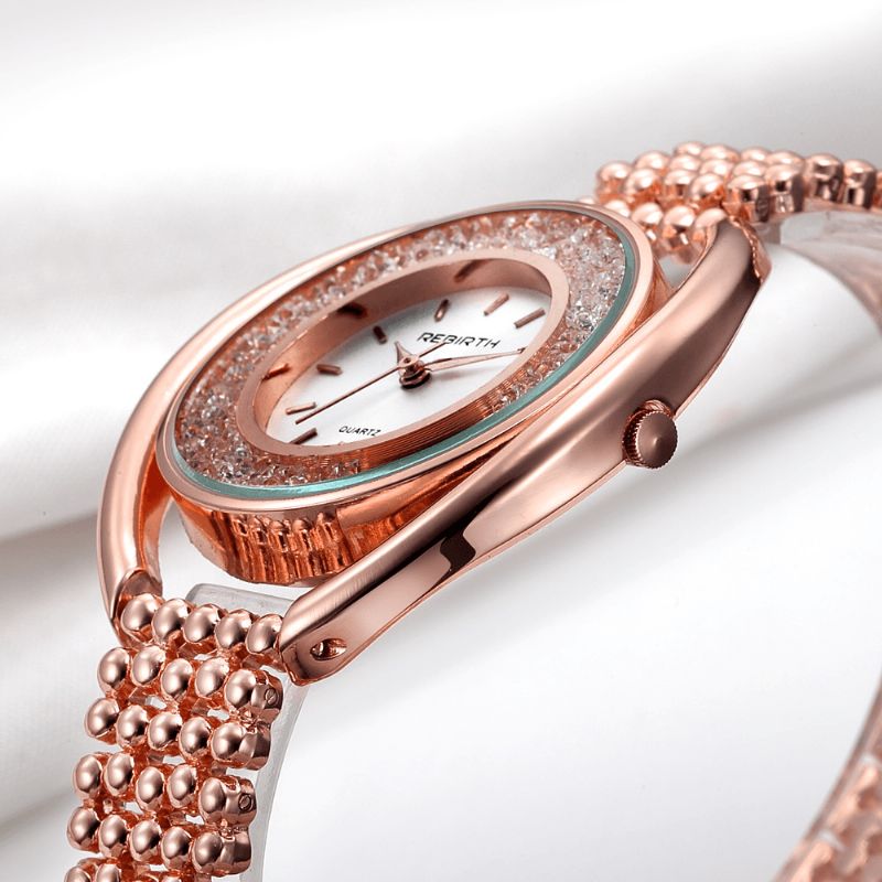 Rebirth Re079 Moda Damskie Quartz Zegarek Ladies Luxury Diamond Steel Strap Bracelet Watch