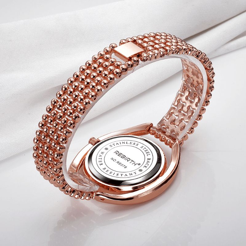 Rebirth Re079 Moda Damskie Quartz Zegarek Ladies Luxury Diamond Steel Strap Bracelet Watch