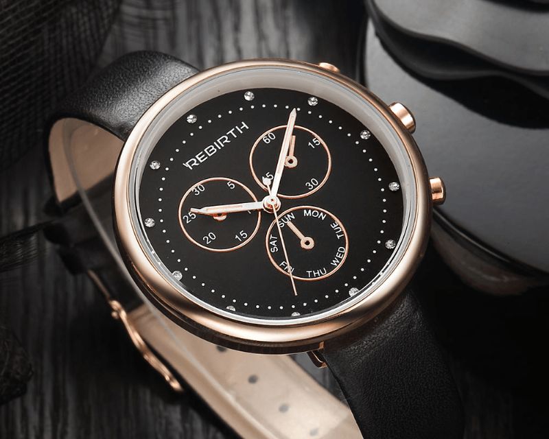 Rebirth Re203 Codzienne Style Damskie Wrist Zegarek Dekoracyjne Małe Tarcze Quartz Watch