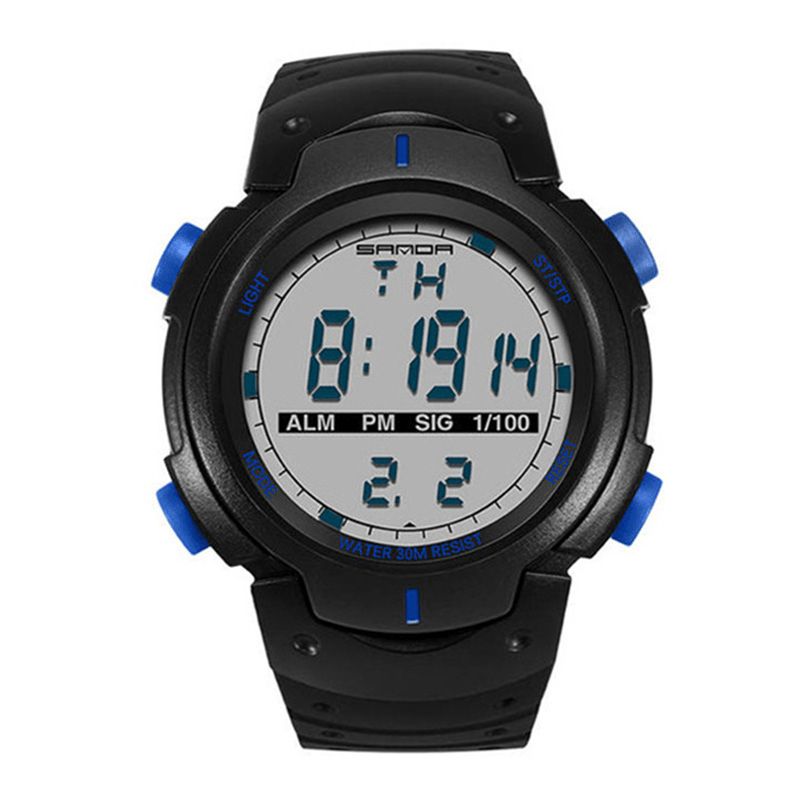 Sanda 269 Cyfrowy Zegarek Luminous Motion Stoper Kalendarz Alarm Zegarek Outdoor Sport Watch