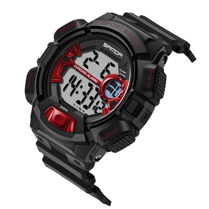 Sanda 319 Cyfrowy Zegarek Luminous Display Kalendarz Alarm Stoper Zegarek Outdoor Sport Watch