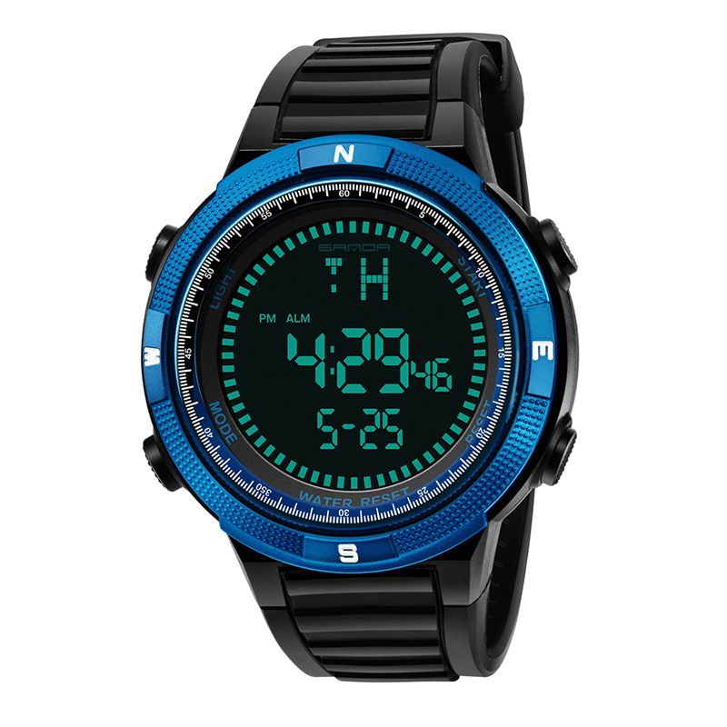 Sanda 360 Cyfrowy Zegarek Moda Męska Pasek Silikonowy Kalendarz Luminous Display Outdoor Sport Watch