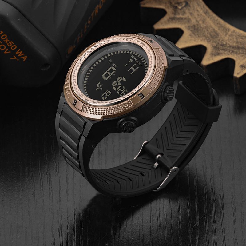 Sanda 360 Cyfrowy Zegarek Moda Męska Pasek Silikonowy Kalendarz Luminous Display Outdoor Sport Watch