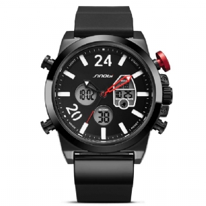 Sinobi 9732 Podwójny Wyświetlacz Cyfrowy Zegarek Męskie Chronograph Alarm Luminous Display Moda Sport Watch