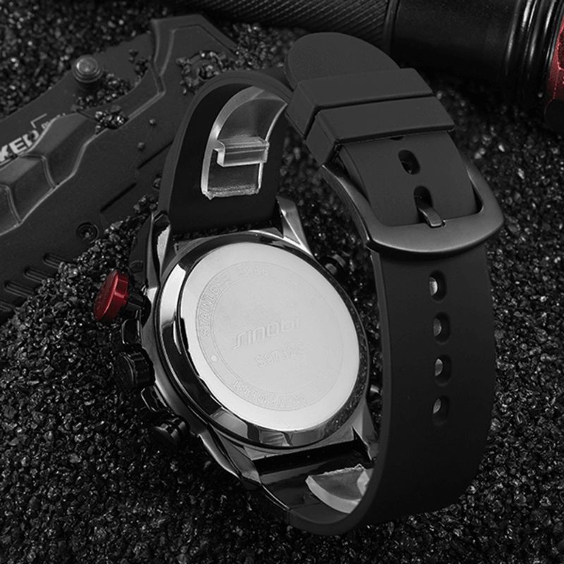 Sinobi 9732 Podwójny Wyświetlacz Cyfrowy Zegarek Męskie Chronograph Alarm Luminous Display Moda Sport Watch