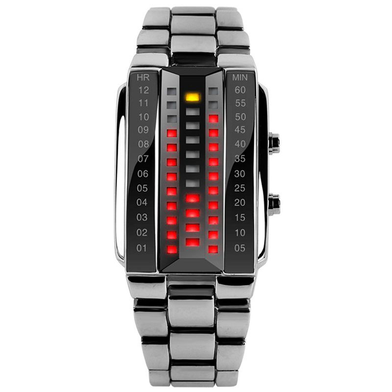 Skmei 1013 Modny Kreatywny Zegarek Led Z Wyświetlaczem Full Steel Band Digital Watch