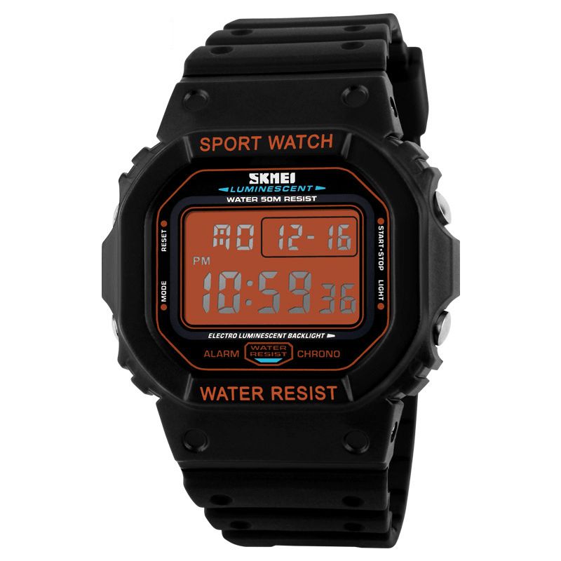 Skmei 1134 Sport Męskie Zegarek Wyświetlanie Daty Tygodnia 5Atm Wodoodporny Chronograf Led Light Moda Cyfrowy Zegarek