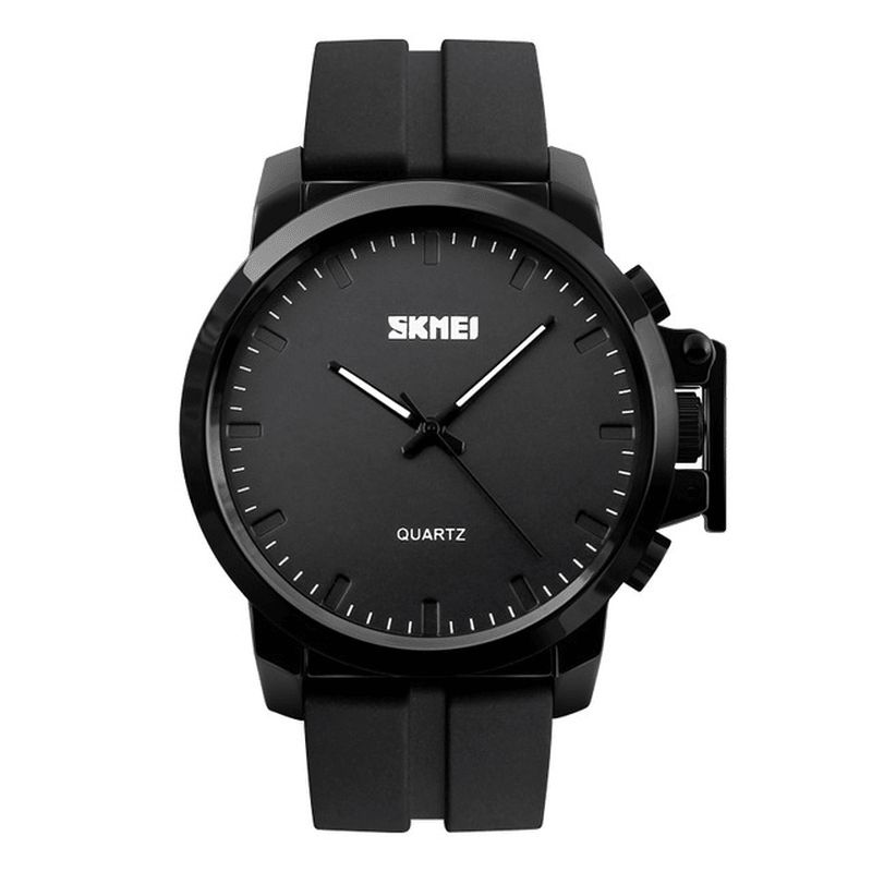 Skmei 1208 Business Style Simple Large Dial Męskie Wodoodporny Silikonowy Pasek Kwarcowy Zegarek