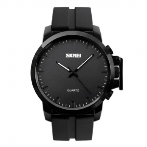 Skmei 1208 Business Style Simple Large Dial Męskie Wodoodporny Silikonowy Pasek Kwarcowy Zegarek