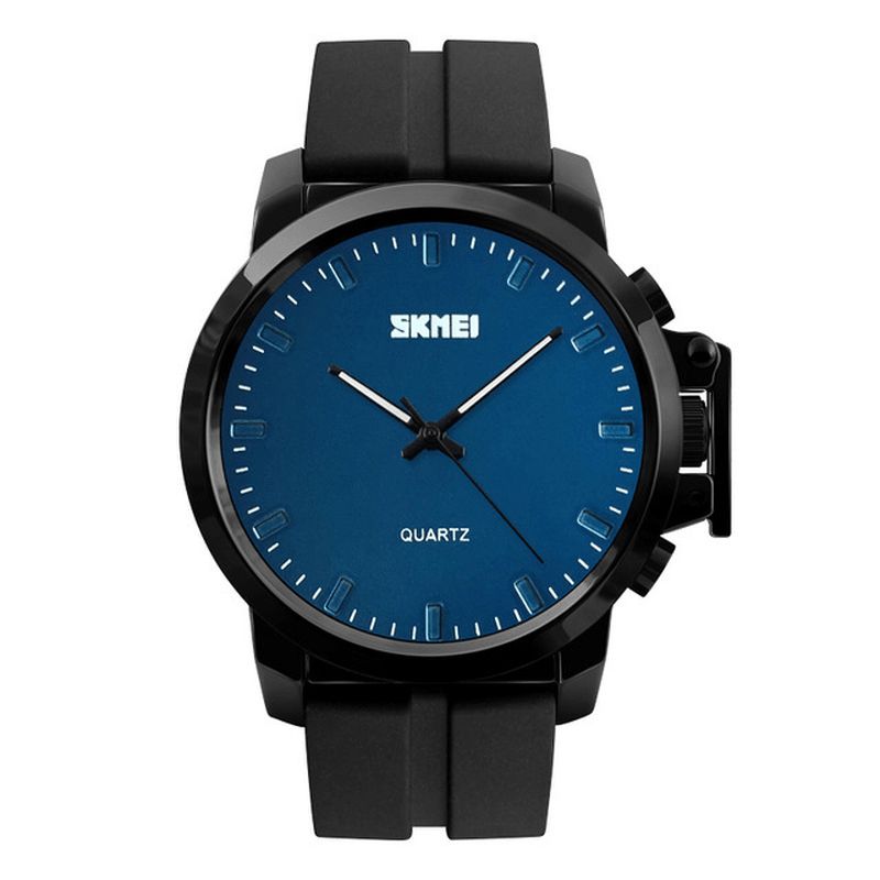 Skmei 1208 Business Style Simple Large Dial Męskie Wodoodporny Silikonowy Pasek Kwarcowy Zegarek