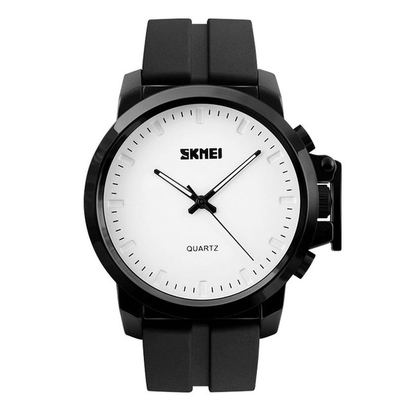 Skmei 1208 Business Style Simple Large Dial Męskie Wodoodporny Silikonowy Pasek Kwarcowy Zegarek