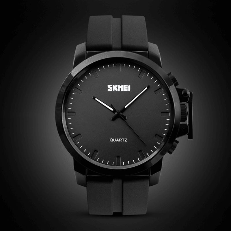 Skmei 1208 Business Style Simple Large Dial Męskie Wodoodporny Silikonowy Pasek Kwarcowy Zegarek