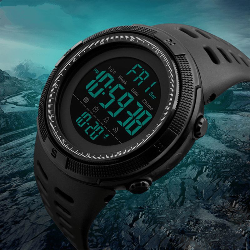 Skmei 1251 Odliczanie Double Time Digital Zegarek Męskie Chronograph Elektroniczny Zegarek Sportowy