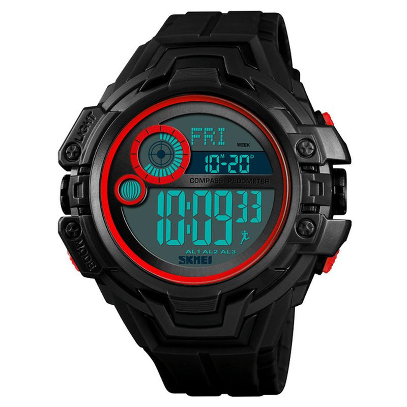 Skmei 1447 Kompas Kalorii Krokomierz Chrono 5Atm Outdoor Sports Męskie Cyfrowy Zegarek