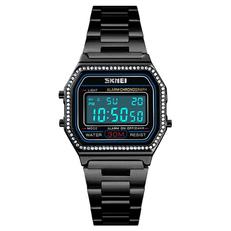 Skmei 1474 Codzienne Damskie Zegarek 3Atm Wodoodporny Wyświetlacz El Light Week Moda Digital Watch