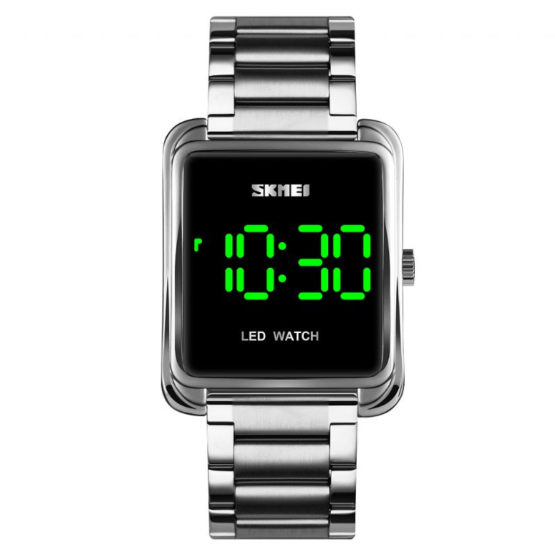 Skmei 1505 Codzienne Luminous Date Display Wodoodporny Pasek Led Ze Stali Nierdzewnej Moda Damskie Digital Watch