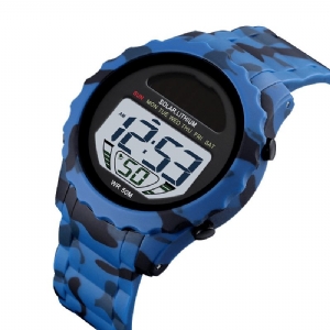 Skmei 1585 Wodoodporny Zegarek Cyfrowy Led Chronograph Alarm Camouflage Męskie Outdoor Watch