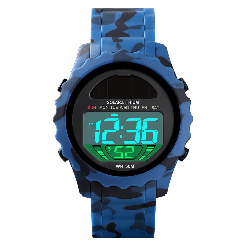 Skmei 1585 Wodoodporny Zegarek Cyfrowy Led Chronograph Alarm Camouflage Męskie Outdoor Watch