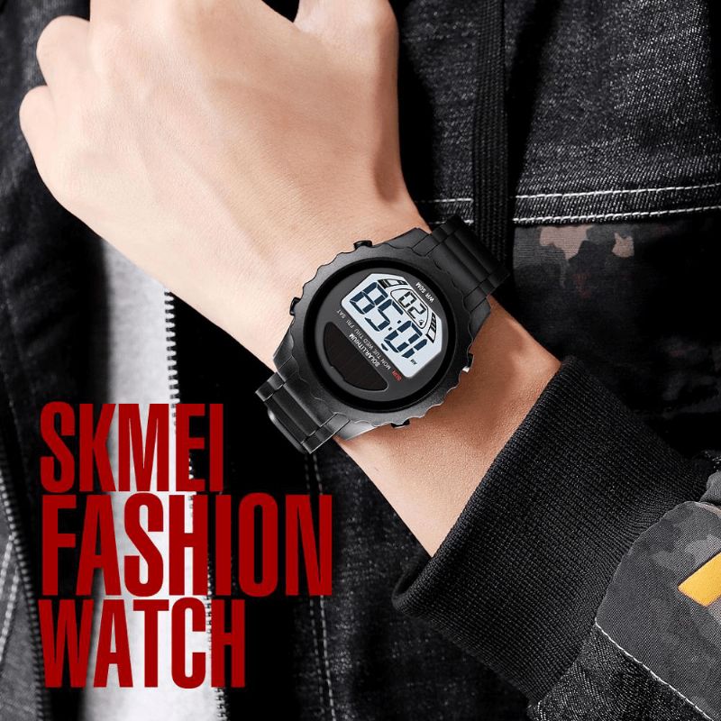 Skmei 1585 Wodoodporny Zegarek Cyfrowy Led Chronograph Alarm Camouflage Męskie Outdoor Watch