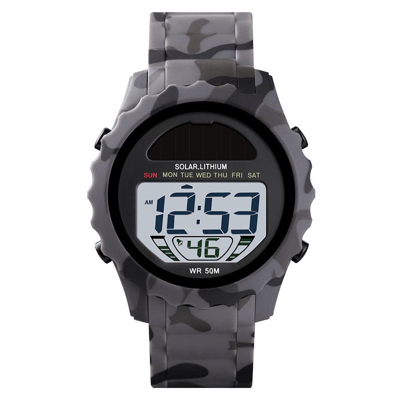 Skmei 1585 Wodoodporny Zegarek Cyfrowy Led Chronograph Alarm Camouflage Męskie Outdoor Watch