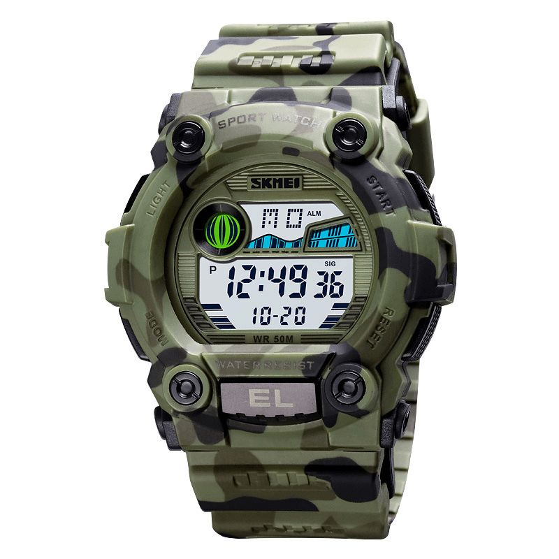 Skmei 1633 Chronograf Sportowy Zegarek Męski Luminous Display Wodoodporny Zegarek Cyfrowy Led