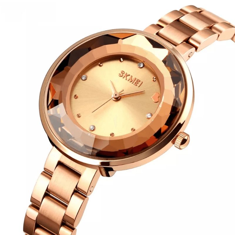 Skmei 1707 Moda Damskie Zegarek Trójwymiarowe Lustro Do Cięcia Proste Małe Tarcze Lady Quartz Watch