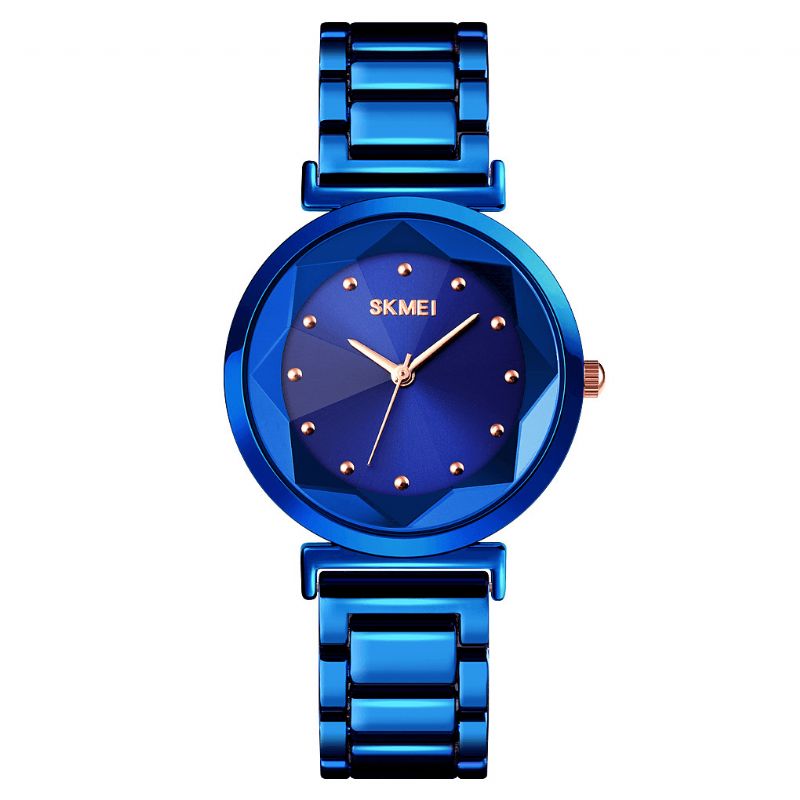 Skmei 1709 Moda Damskie Zegarek Stereoskopowe Lusterko Tnące Mała Tarcza Pasek Ze Stali Nierdzewnej Lady Quartz Watch