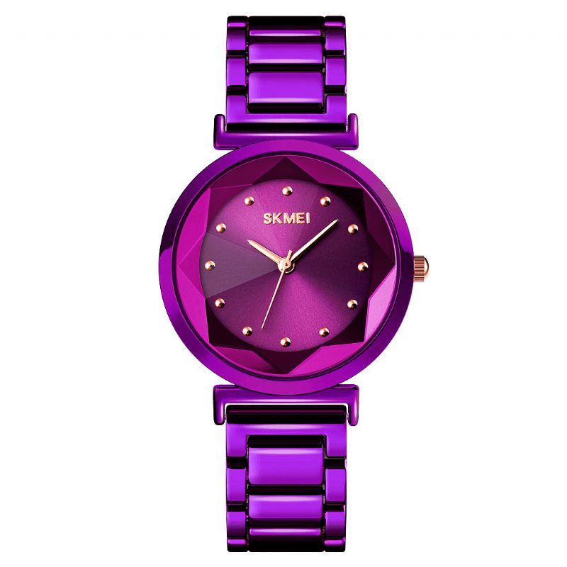 Skmei 1709 Moda Damskie Zegarek Stereoskopowe Lusterko Tnące Mała Tarcza Pasek Ze Stali Nierdzewnej Lady Quartz Watch