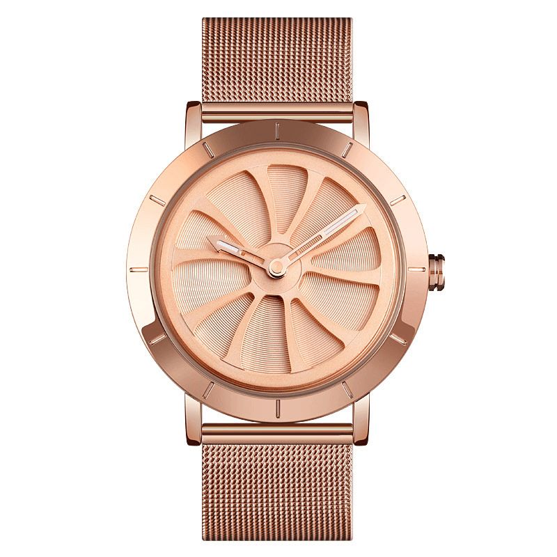 Skmei 9204 Hollow Design Kreatywna Tarcza Wodoodporny Pasek Ze Stali Nierdzewnej Moda Codzienne Męskie Quartz Watch