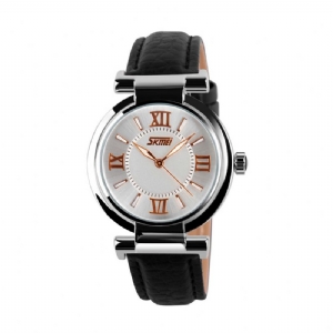 Skmei Moda Damskie Zegarek Wodoodporny Skórzany Pasek Codzienne Quartz Watch