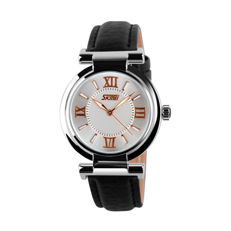 Skmei Moda Damskie Zegarek Wodoodporny Skórzany Pasek Codzienne Quartz Watch