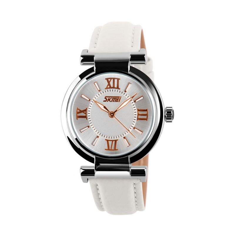 Skmei Moda Damskie Zegarek Wodoodporny Skórzany Pasek Codzienne Quartz Watch