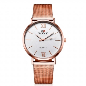 Soxy Moda Style Kobiety Wrist Zegarek Ladies Dress Prosta Tarcza Rose Gold Pasek Ze Stali Nierdzewnej Zegarek Kwarcowy