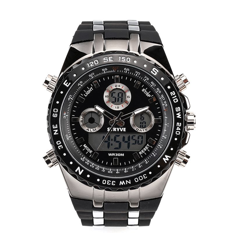 Stryve S8002 Podwójny Wyświetlacz Cyfrowy Zegarek Luminous Chronograph Stoper Kalendarz Alarm Outdoor Watch