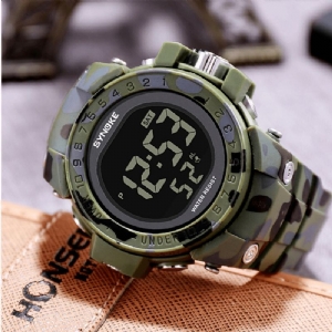 Synoke 9030 Moda Męskie Zegarek Wodoodporny Wyświetlacz Tygodnia Alarm El Light Camouflage Digital Watch