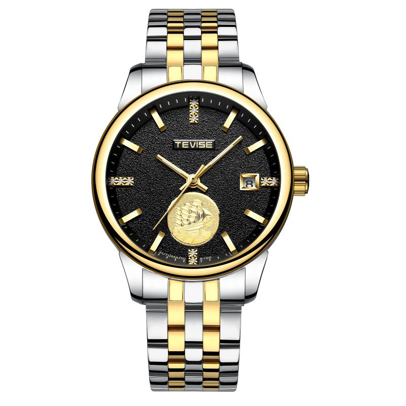 Tevise T818 Business Style Automatyczny Zegarek Mechaniczny Kalendarz Luminous Hand Męskie Watch