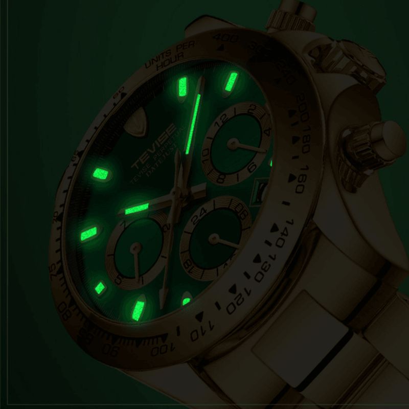 Tevise T822A Luminous Display Business Style Męskie Wrist Zegarek Wielofunkcyjny Automatyczny Zegarek Mechaniczny