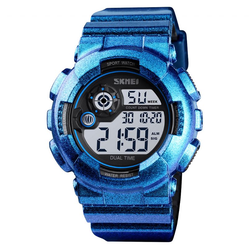 Wielofunkcyjny Męski Zegarek Abs Case 50M Wodoodporny Alarm Regulowany Pasek Pu Luminous Dive Digital Watch