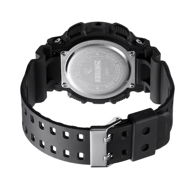 Wielofunkcyjny Męski Zegarek Abs Case 50M Wodoodporny Alarm Regulowany Pasek Pu Luminous Dive Digital Watch