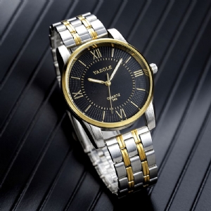 Yazole 348 Full Steel Męskie Moda Business Style Liminous Display Quartz Watch