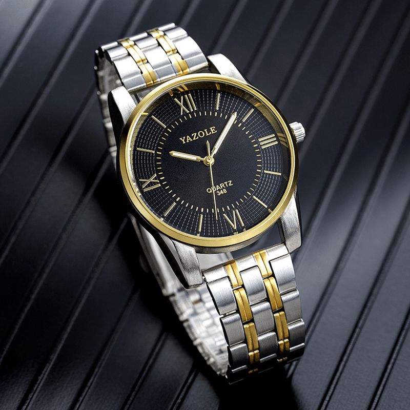 Yazole 348 Full Steel Męskie Moda Business Style Liminous Display Quartz Watch